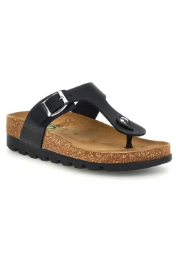 Infradito nere con sottopiede in vera pelle Pittarello Bio 335P2177SR