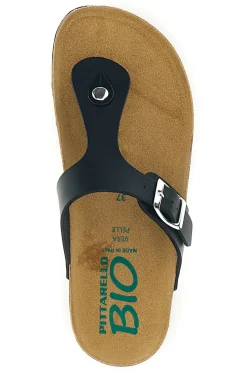 Infradito nere con sottopiede in vera pelle Pittarello Bio 335P2177SR