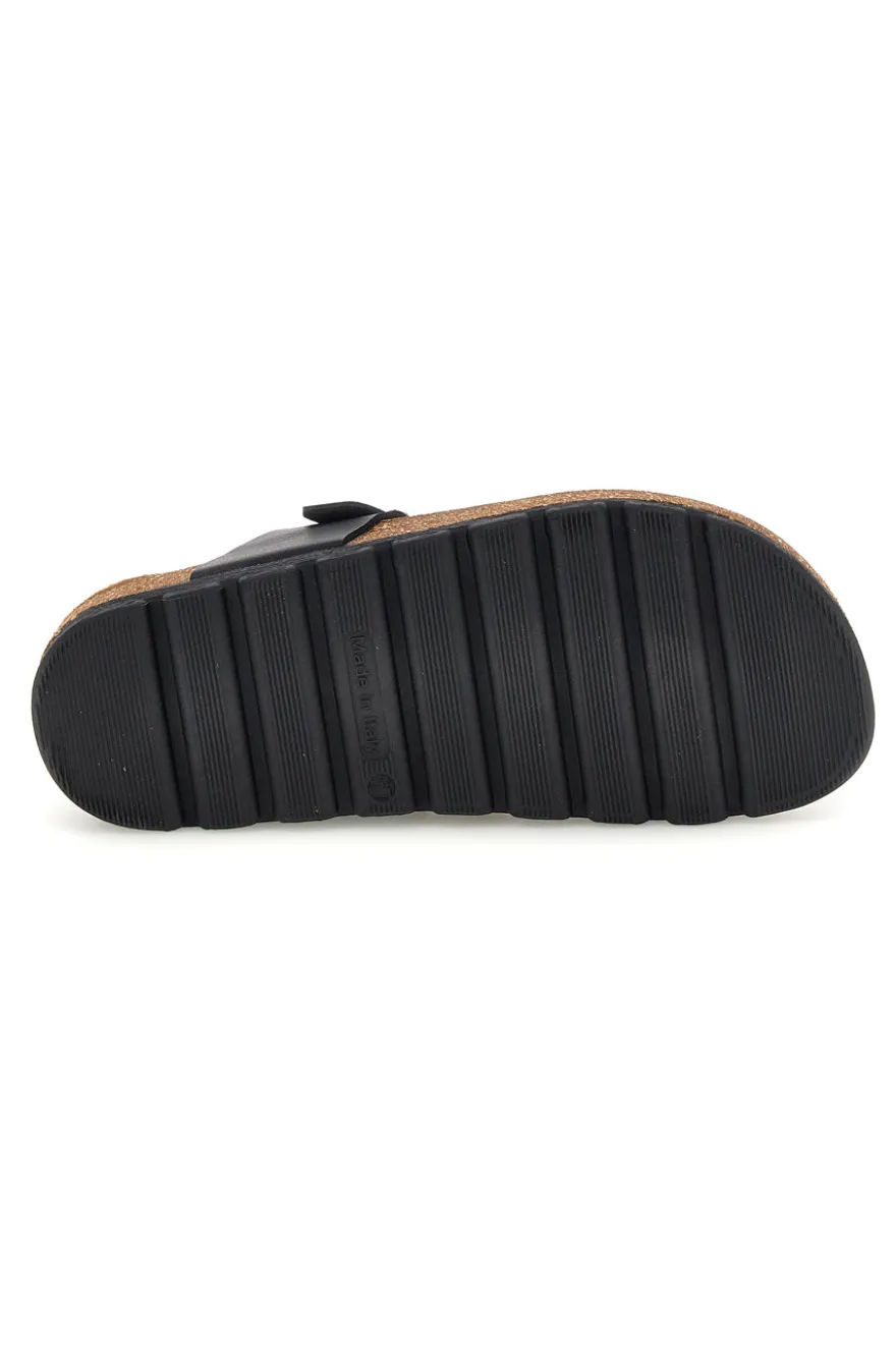Infradito nere con sottopiede in vera pelle Pittarello Bio 335P2177SR