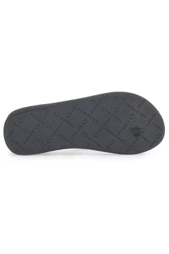 Infradito nere con stampa animalier e suola platform SUPERGA S24T203