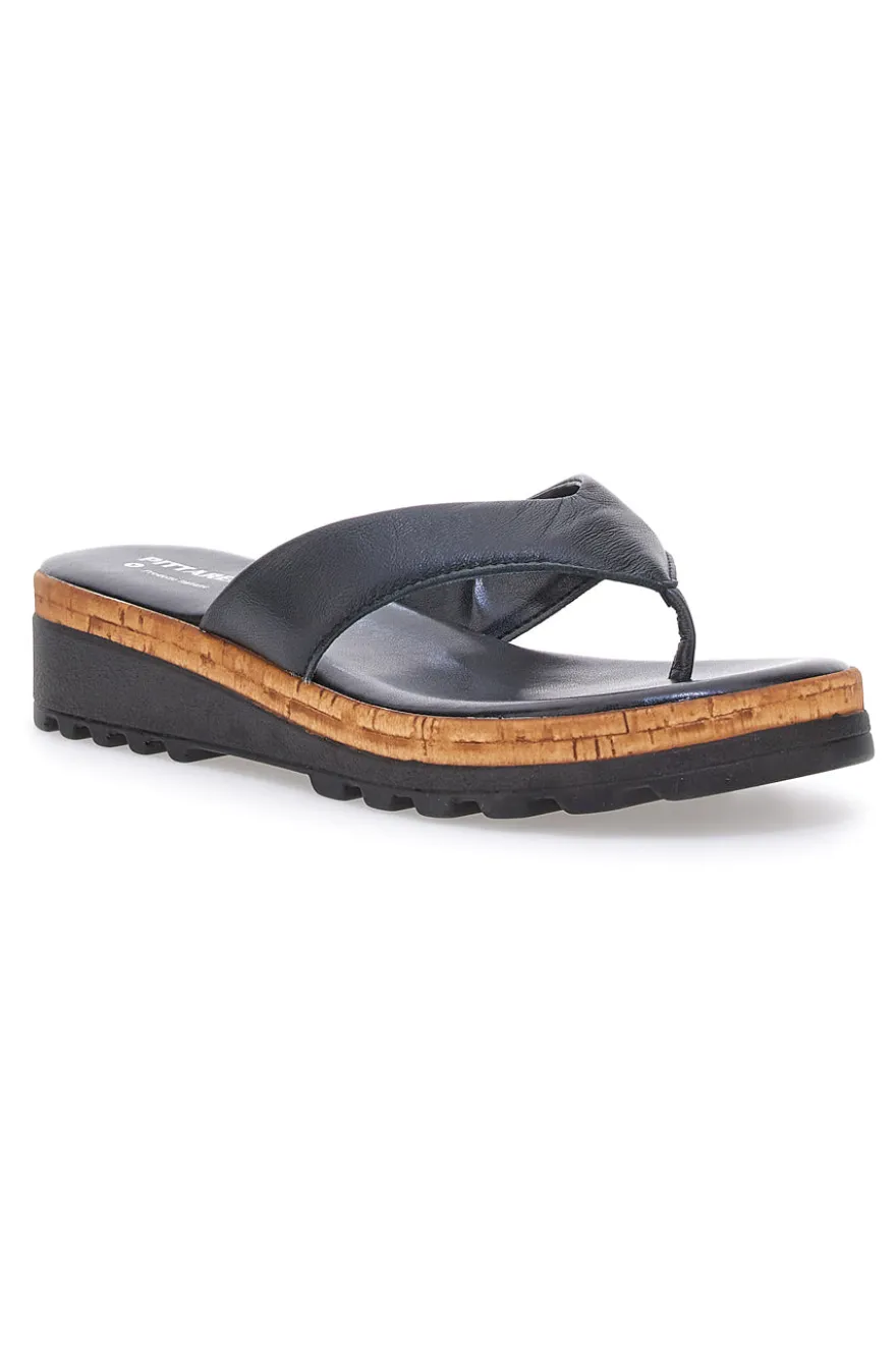 Infradito nere con zeppa Pittarello 664