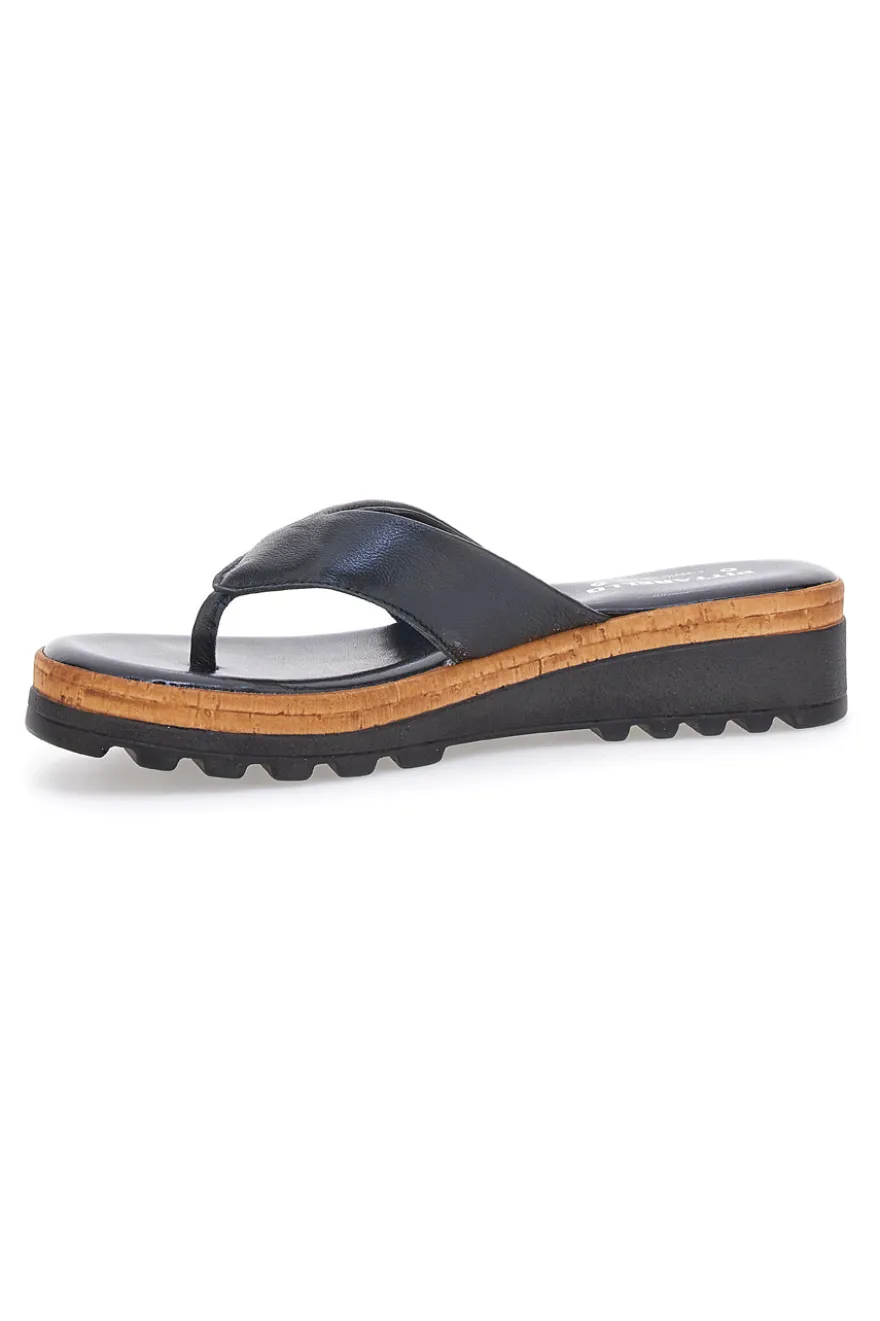 Infradito nere con zeppa Pittarello 664
