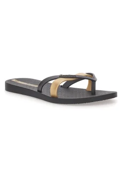 Infradito nere e oro con doppia fascia Ipanema IP81805