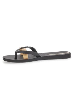Infradito nere e oro con doppia fascia Ipanema IP81805