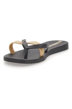 Infradito nere e oro con doppia fascia Ipanema IP81805
