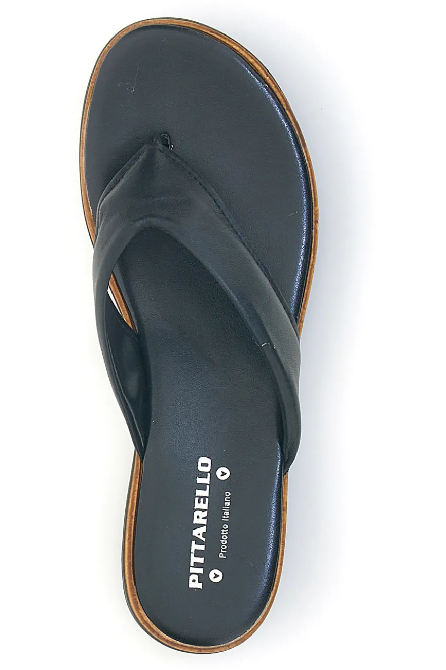 Infradito Neri in vera pelle Made in Italy Pittarello 66470811