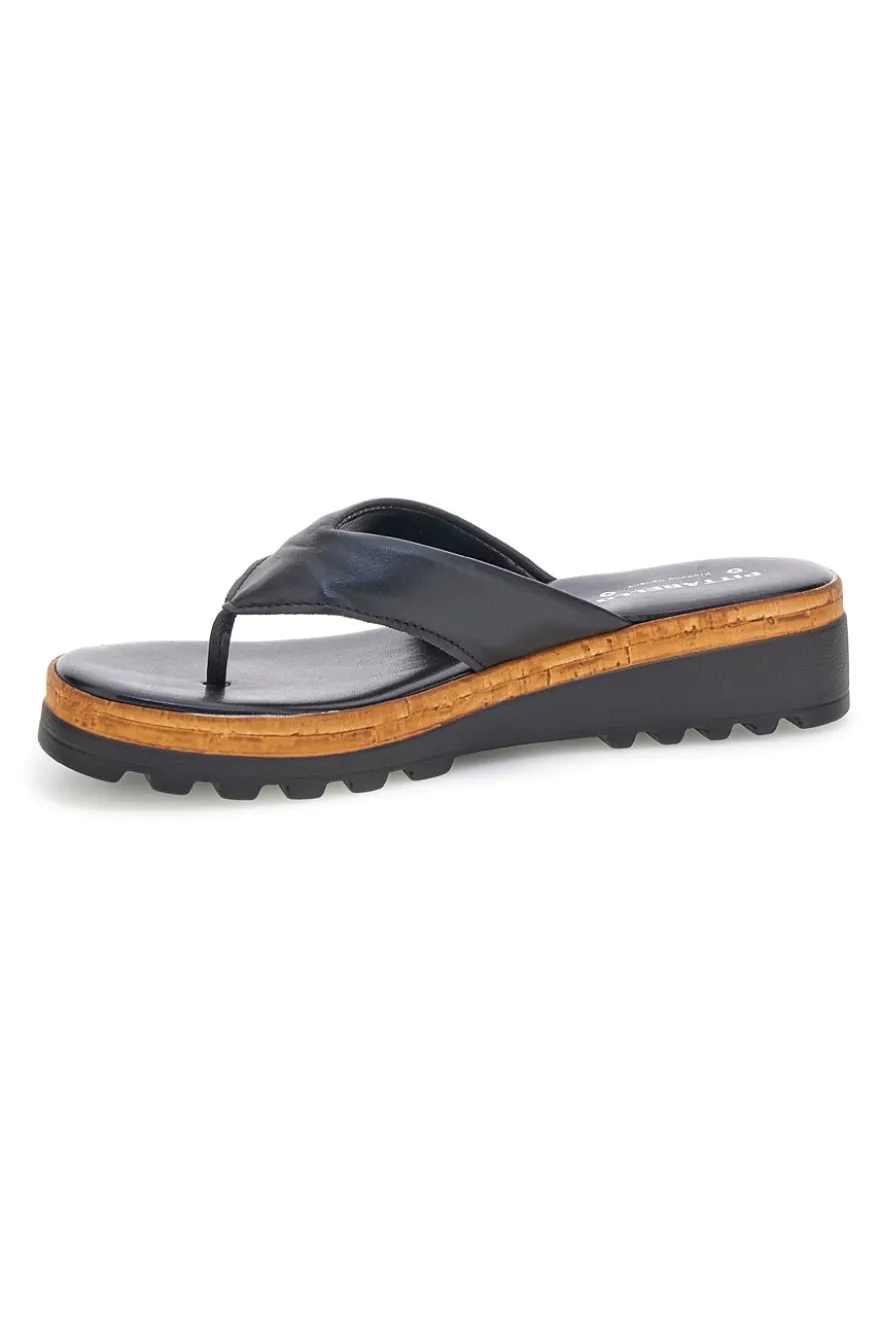 Infradito Neri in vera pelle Made in Italy Pittarello 66470811