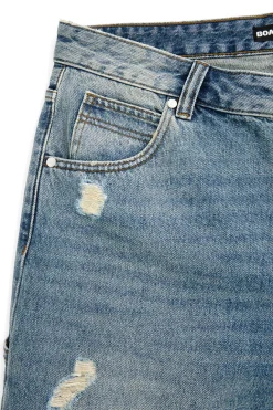 Jeans blu denim al ginocchio con strappi Boardman 4051