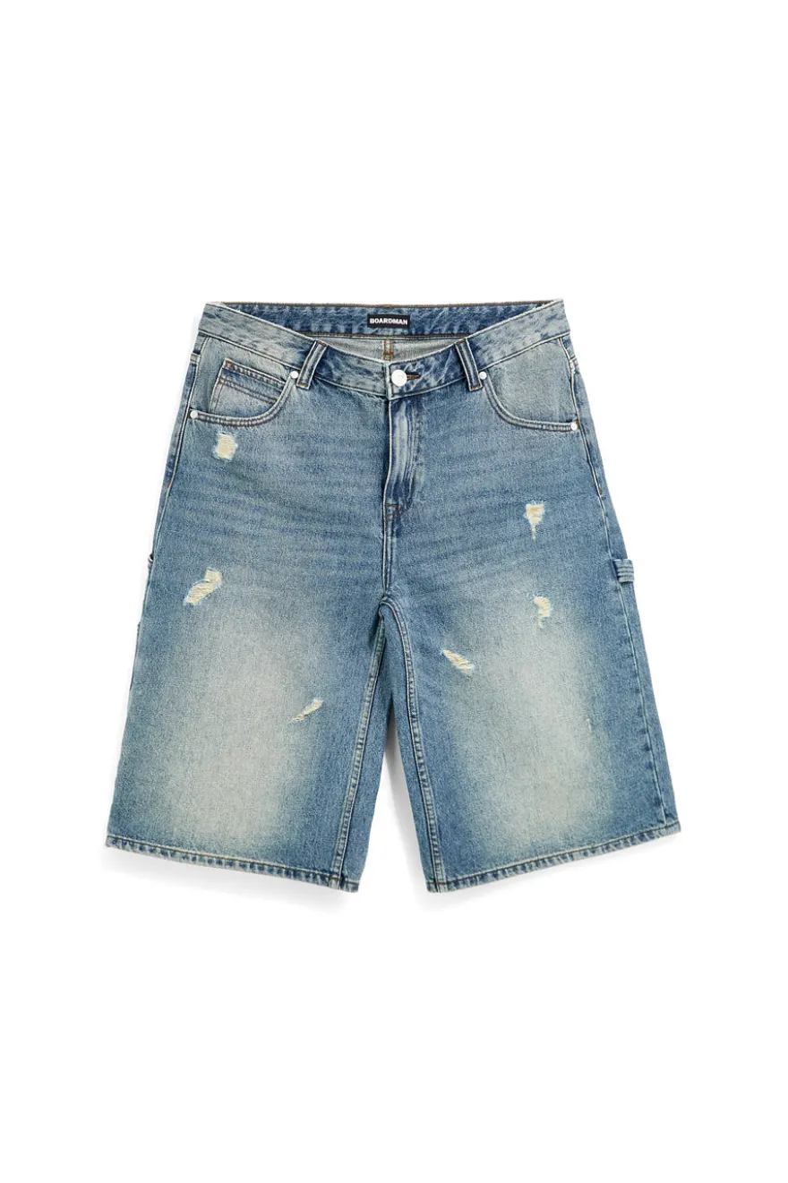 Jeans blu denim al ginocchio con strappi Boardman 4051