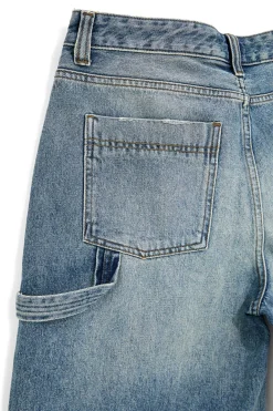 Jeans blu denim al ginocchio con strappi Boardman 4051