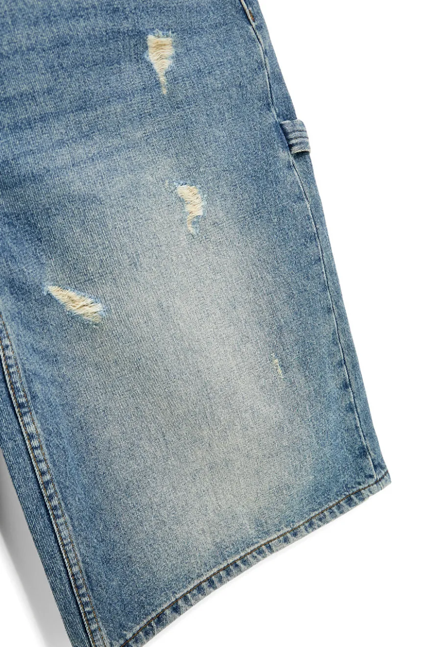 Jeans blu denim al ginocchio con strappi Boardman 4051