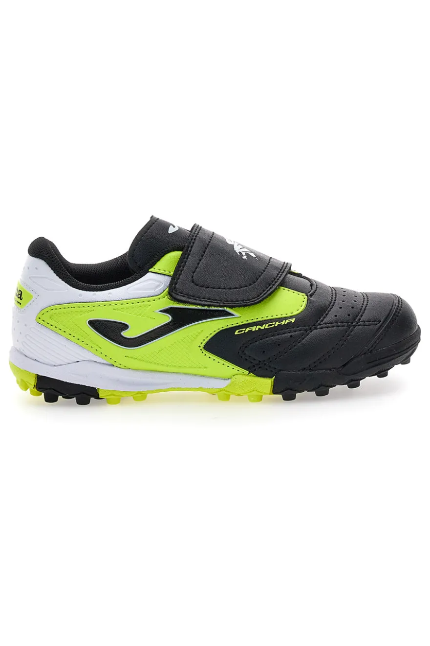Joma CANCHA JR 2501 Fußballschuhe in Schwarz und Neongelb mit Klettverschluss