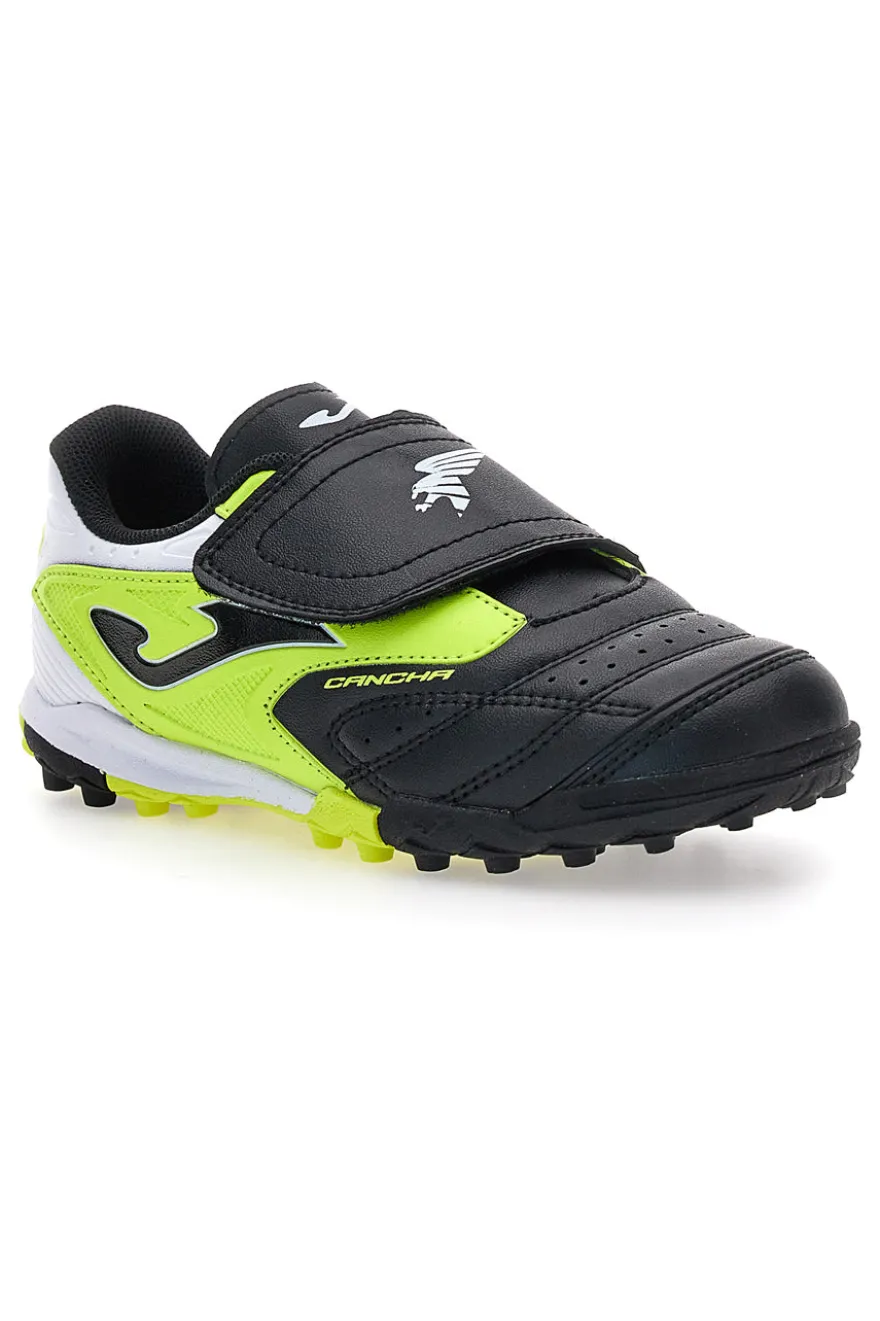 Joma CANCHA JR 2501 Fußballschuhe in Schwarz und Neongelb mit Klettverschluss