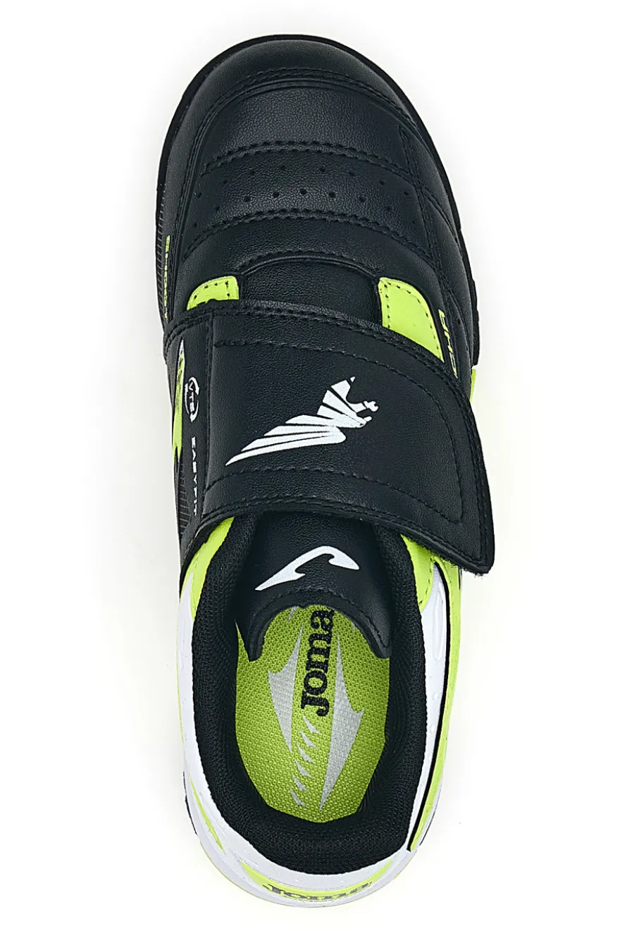 Joma CANCHA JR 2501 Fußballschuhe in Schwarz und Neongelb mit Klettverschluss