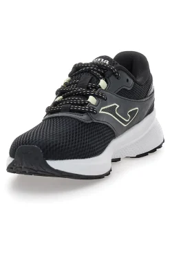 Joma Meta Lady 2501 Schwarze Mesh-Laufschuhe mit weißer Sohle