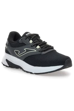 Joma Meta Lady 2501 Schwarze Mesh-Laufschuhe mit weißer Sohle