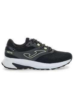 Joma Meta Lady 2501 Schwarze Mesh-Laufschuhe mit weißer Sohle