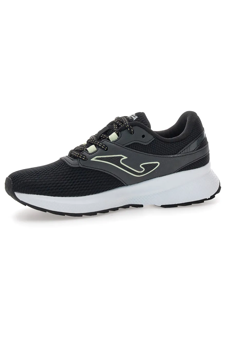 Joma Meta Lady 2501 Schwarze Mesh-Laufschuhe mit weißer Sohle