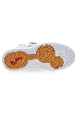 Joma W.School JR 2506 weiße Sneakers mit roten Details und Doppelriemen