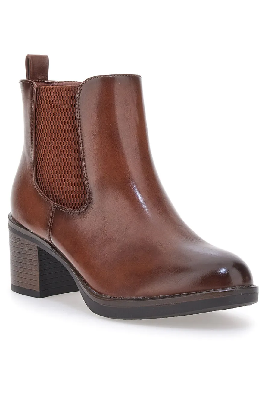 Kamelbraune Stiefel mit Absatz Mon Dieu YDLHQ05