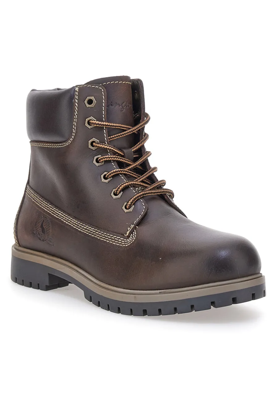 Kangaroo CA826 Herren-Ankle-Boots mit braunem, gepolstertem Schaftrand