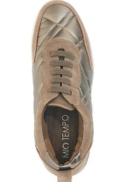 Khakifarbene Sneakers mit Schnürsenkeln und Plateausohle Mio Tempo 12412
