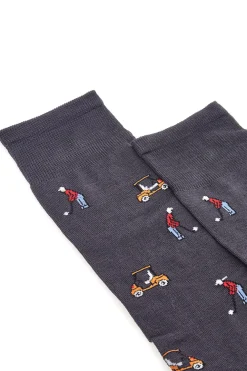 Lange graue Socken mit INDIGENO METROPOLITANO LEGER-Muster