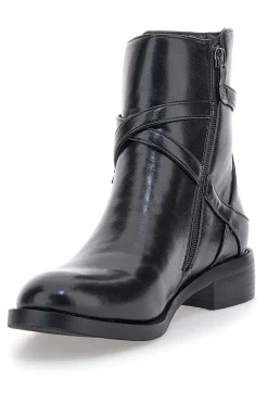 Laura Biagiotti 9285 Schwarze Stiefeletten mit seitlicher Schnalle