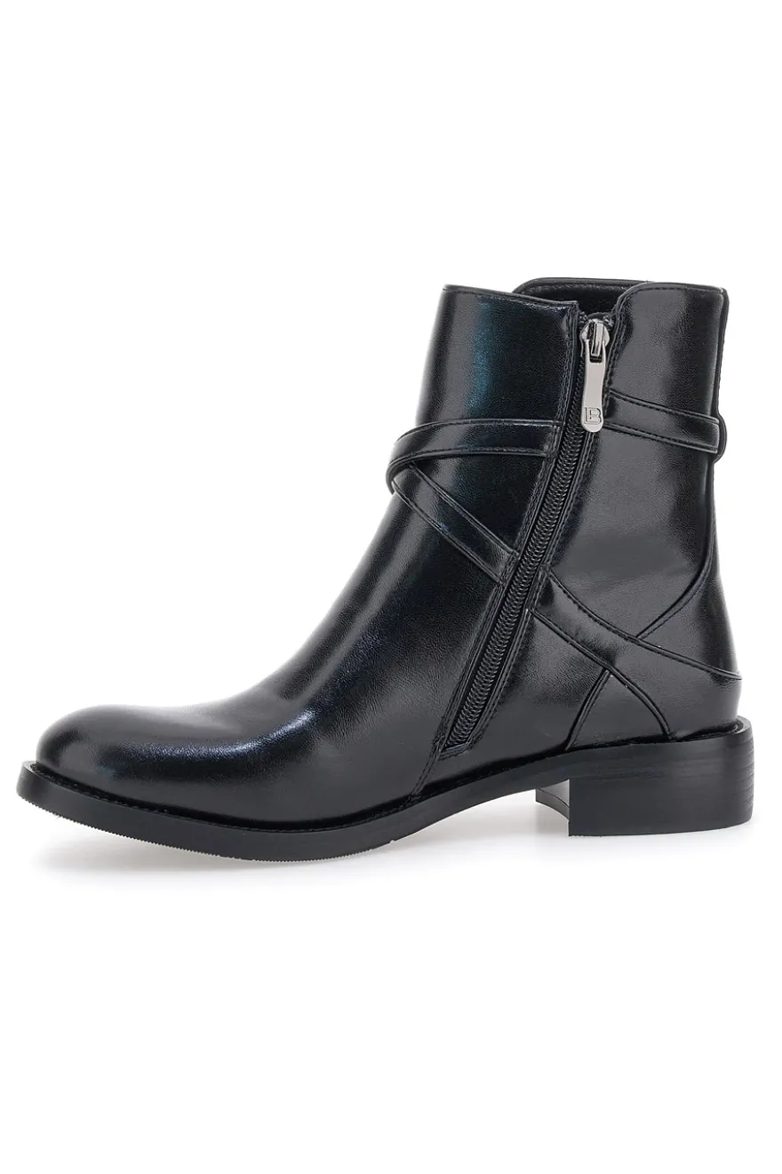 Laura Biagiotti 9285 Schwarze Stiefeletten mit seitlicher Schnalle