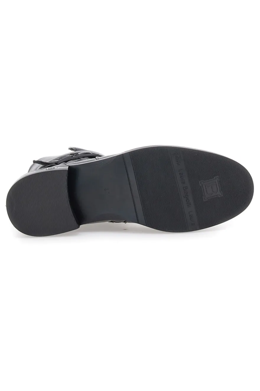 Laura Biagiotti 9285 Schwarze Stiefeletten mit seitlicher Schnalle