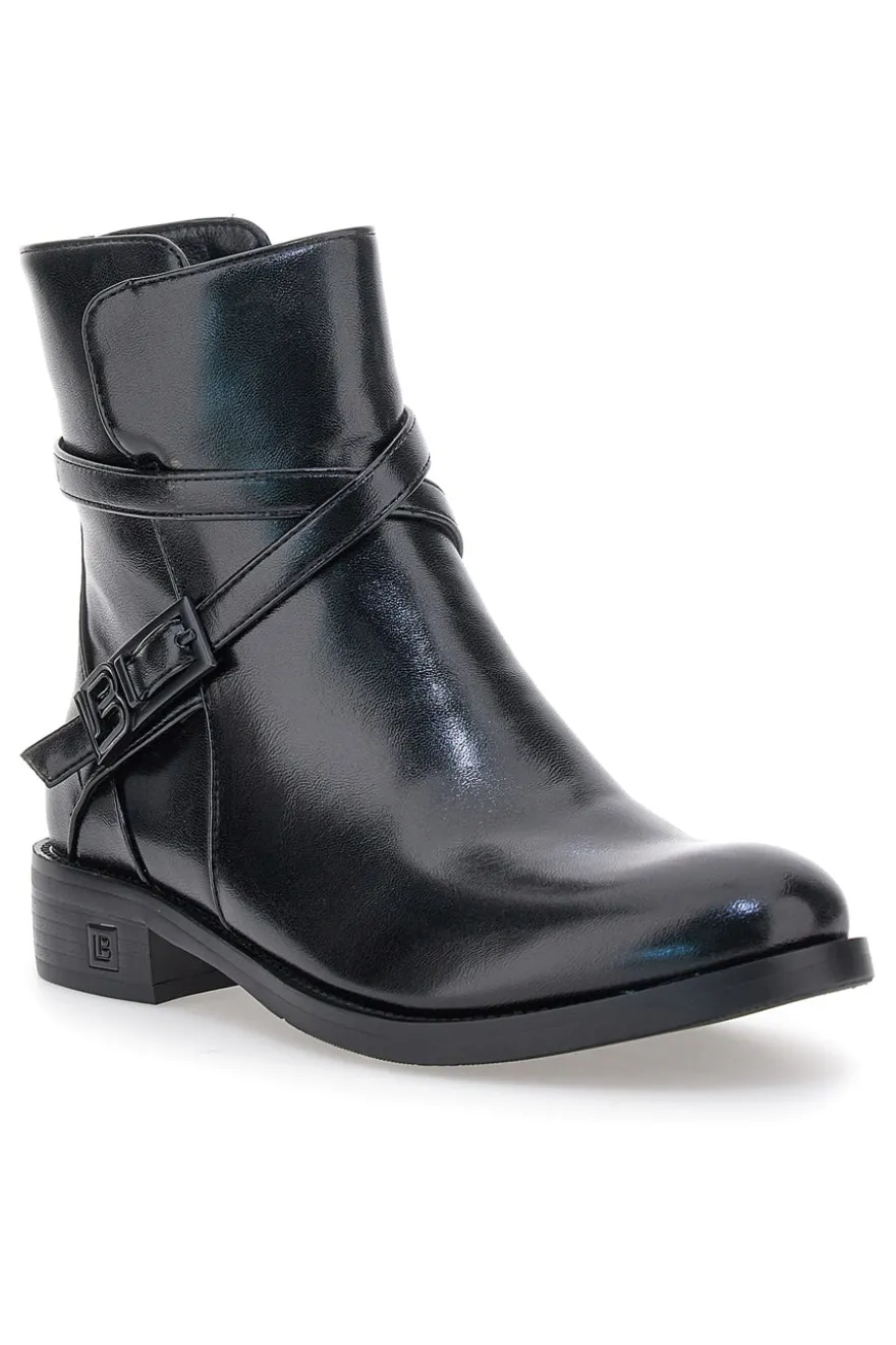 Laura Biagiotti 9285 Schwarze Stiefeletten mit seitlicher Schnalle