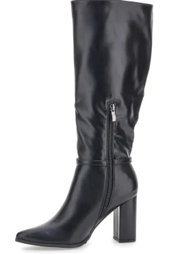 Le Havre Paris 6002 Schwarze Stiefeletten mit hohem Absatz und Riemen