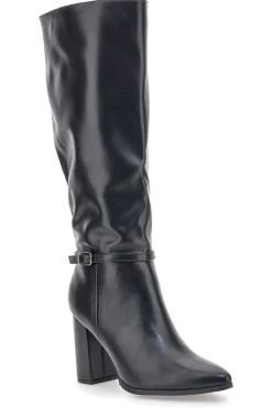 Le Havre Paris 6002 Schwarze Stiefeletten mit hohem Absatz und Riemen