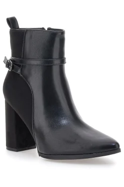 Le Havre Paris 6001 Schwarze Stiefeletten mit hohem Absatz und Knöchelriemen