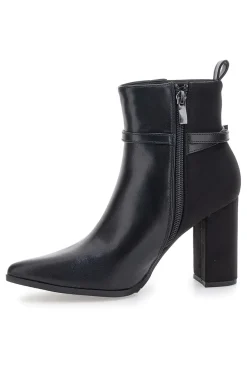 Le Havre Paris 6001 Schwarze Stiefeletten mit hohem Absatz und Knöchelriemen