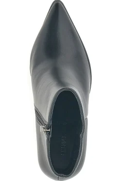 Le Havre Paris 801 schwarze Stiefeletten mit hohem Blockabsatz und spitzer Zehenpartie