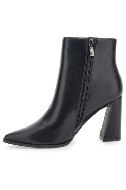 Le Havre Paris 801 schwarze Stiefeletten mit hohem Blockabsatz und spitzer Zehenpartie