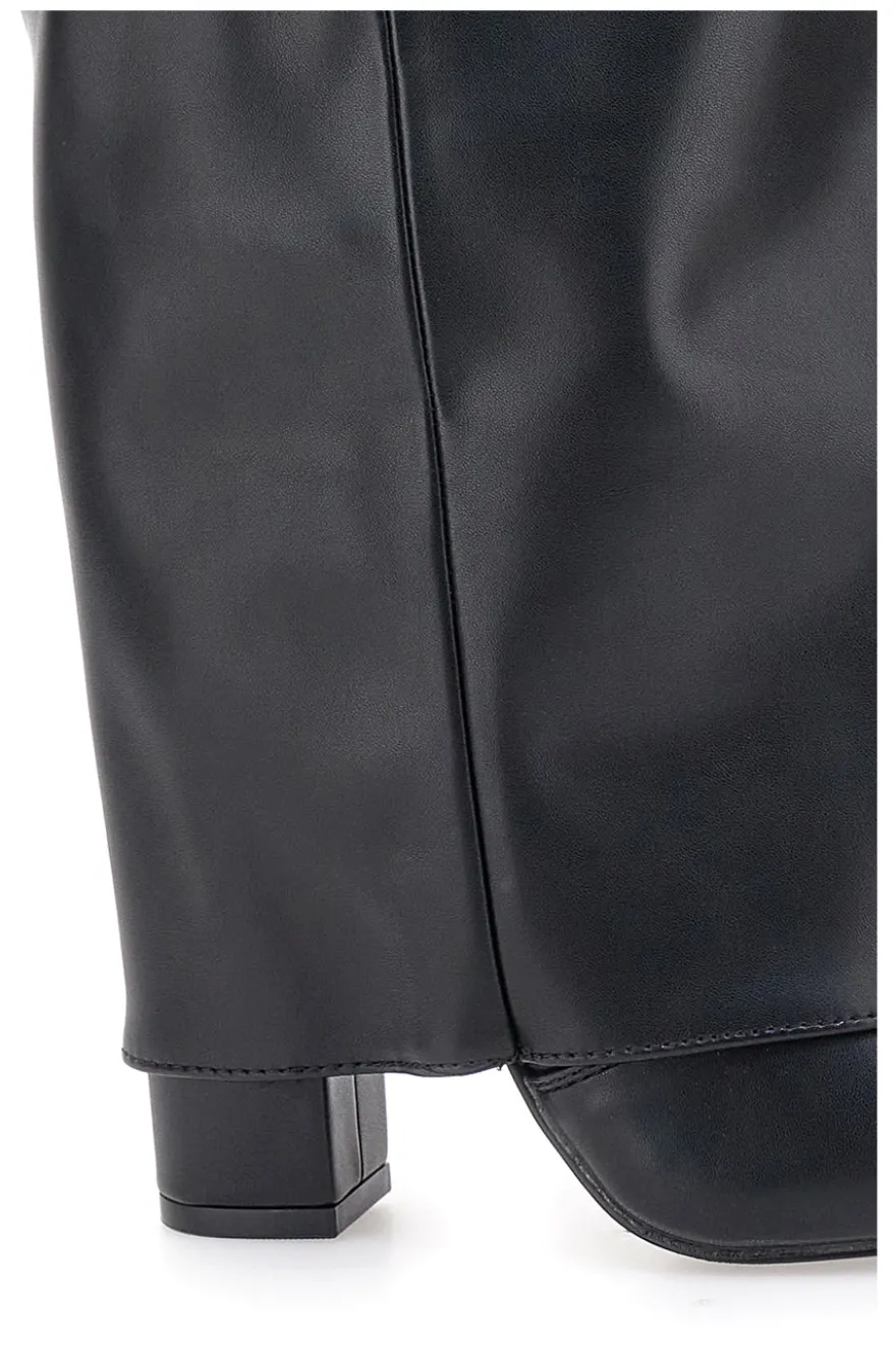 Le Havre Paris C217252 Schwarze Stiefel mit spitzem Blockabsatz