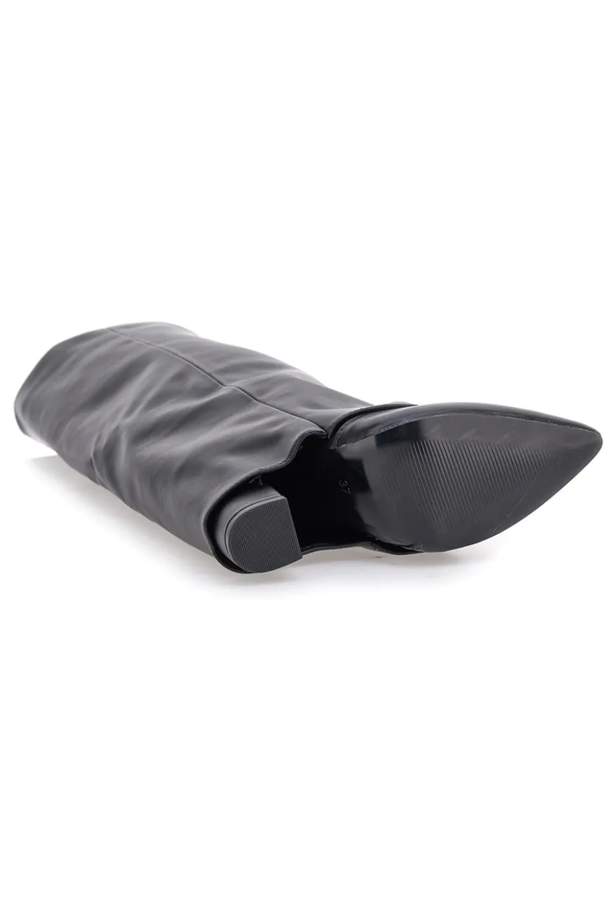 Le Havre Paris C217252 Schwarze Stiefel mit spitzem Blockabsatz