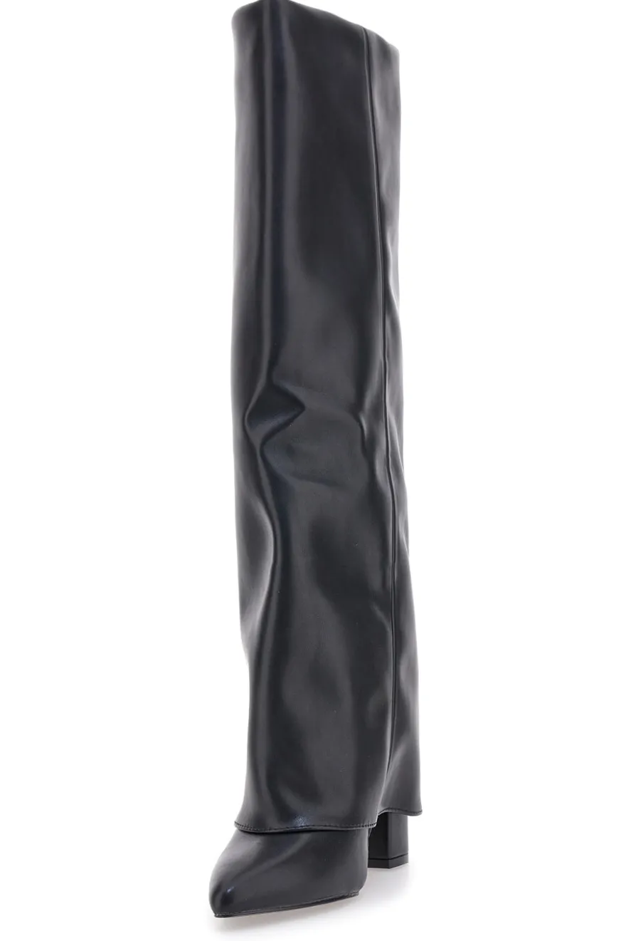 Le Havre Paris C217252 Schwarze Stiefel mit spitzem Blockabsatz