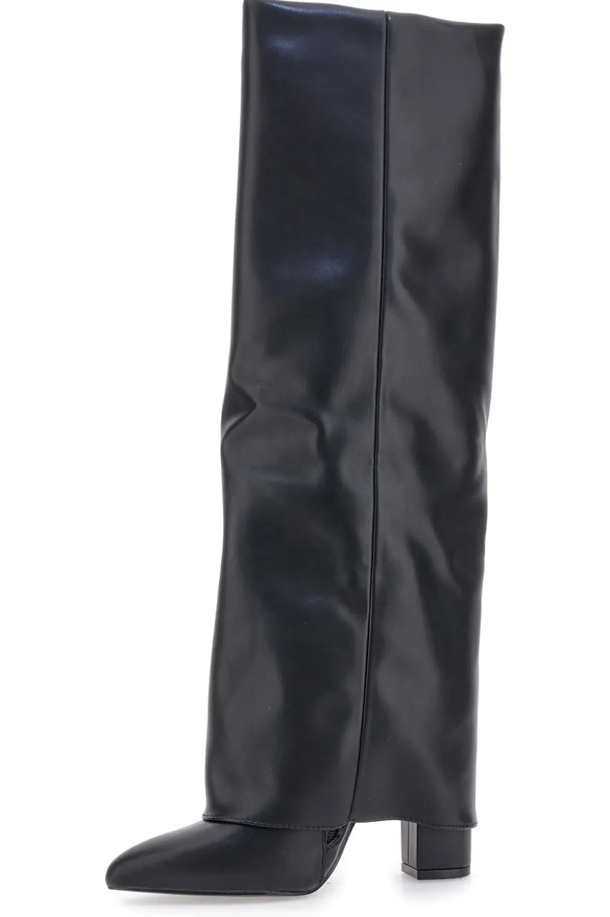 Le Havre Paris C217252 Schwarze Stiefel mit spitzem Blockabsatz