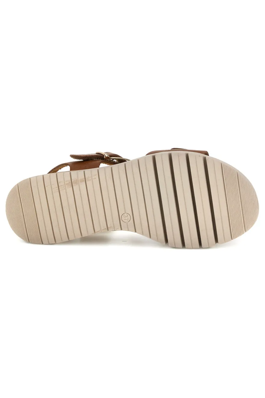 Ledersandalen mit Keil und Klettverschlussriemen Pittarello focus 5493097