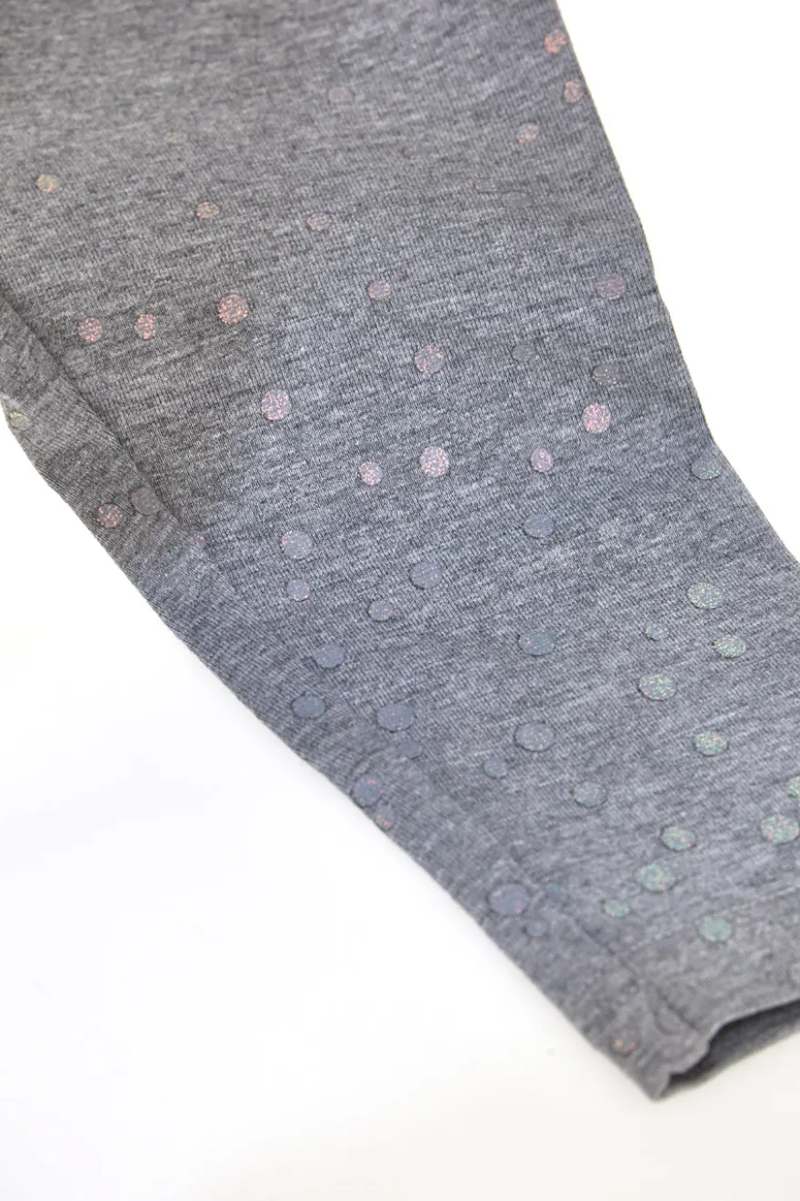 Leggings Grigi con Pois Olografici PITT KIDS 6036