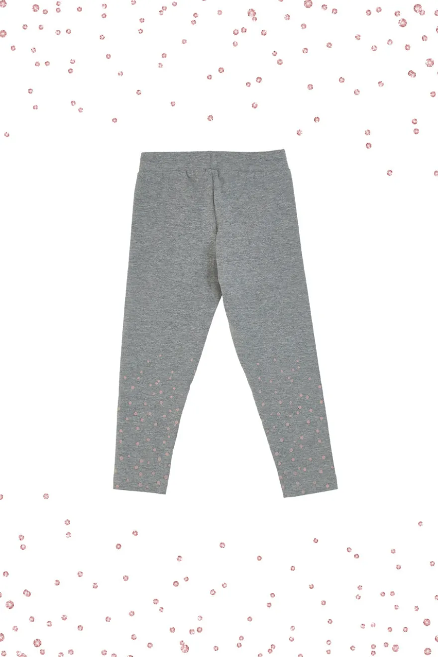 Leggings Grigi con Pois Olografici PITT KIDS 6036
