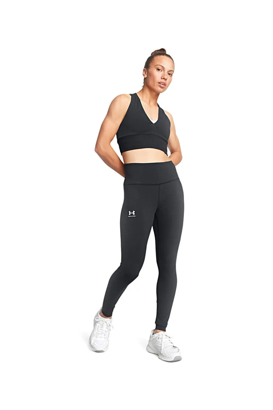 Leggings neri in cotone tecnico con vita alta Under Armour RIVAL LEGGING