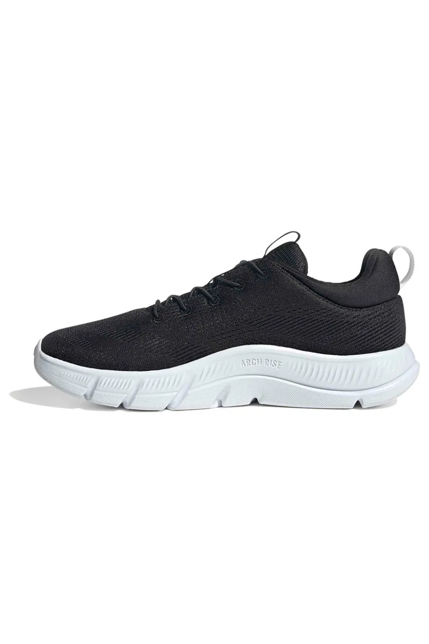 Leichte schwarze Mesh-Sneakers mit elastischen Schnürsenkeln Adidas Cloudfoam Flex