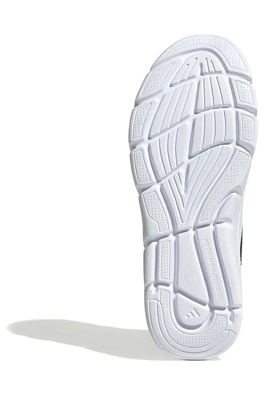 Leichte schwarze Mesh-Sneakers mit elastischen Schnürsenkeln Adidas Cloudfoam Flex