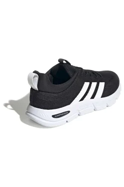 Leichte schwarze Mesh-Sneakers mit elastischen Schnürsenkeln Adidas Cloudfoam Flex