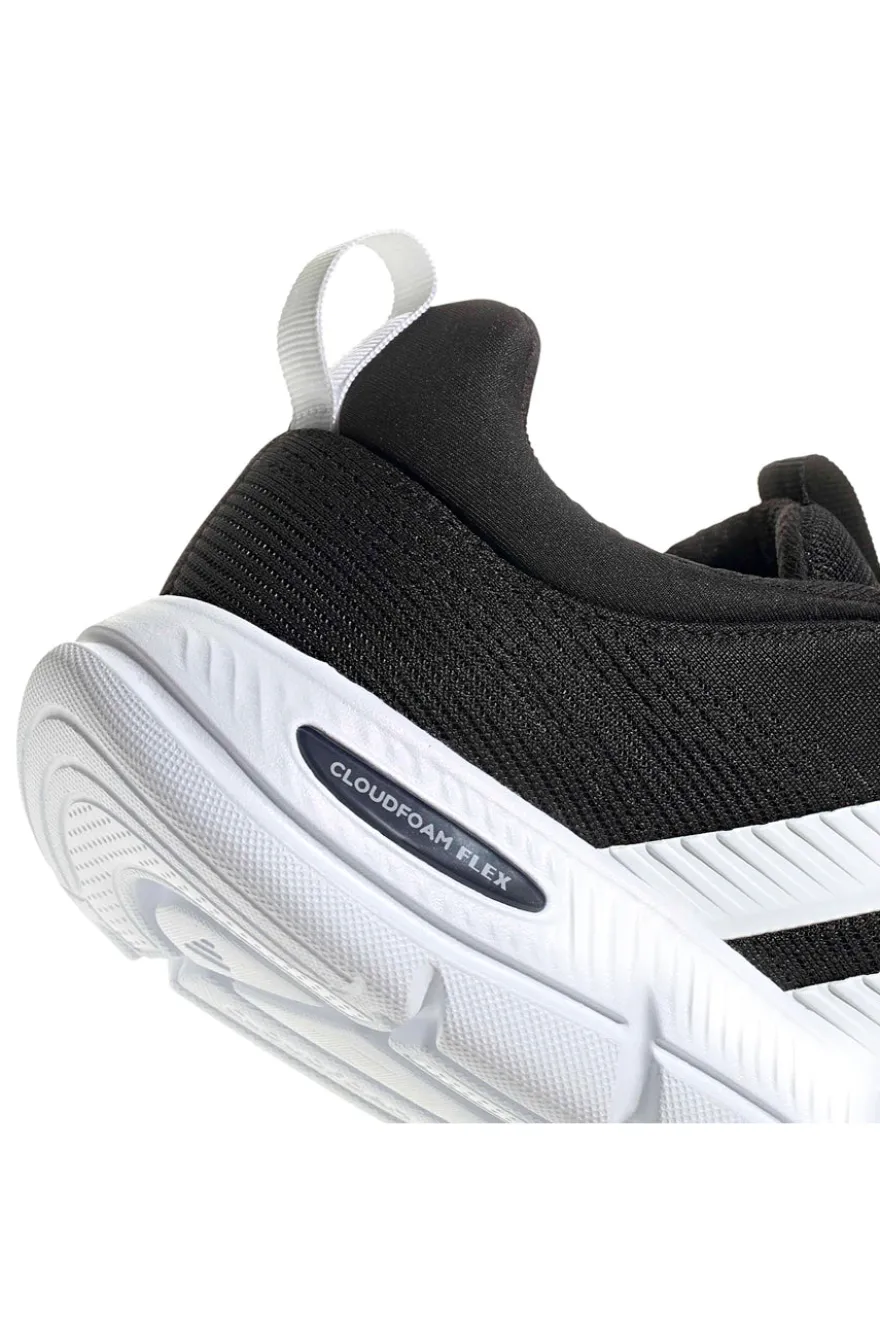 Leichte schwarze Mesh-Sneakers mit elastischen Schnürsenkeln Adidas Cloudfoam Flex