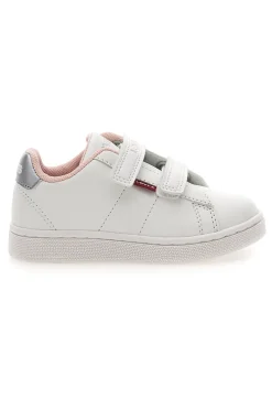 LEVI'S BELL JR MINI – Weiße und rosa Sneakers mit Klettverschluss